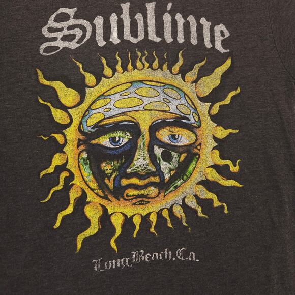 Sublime Casual Graphic Crew Neck Short Sleeve T Shirt Womens Size Medium M Gray - Picture 4 of 9